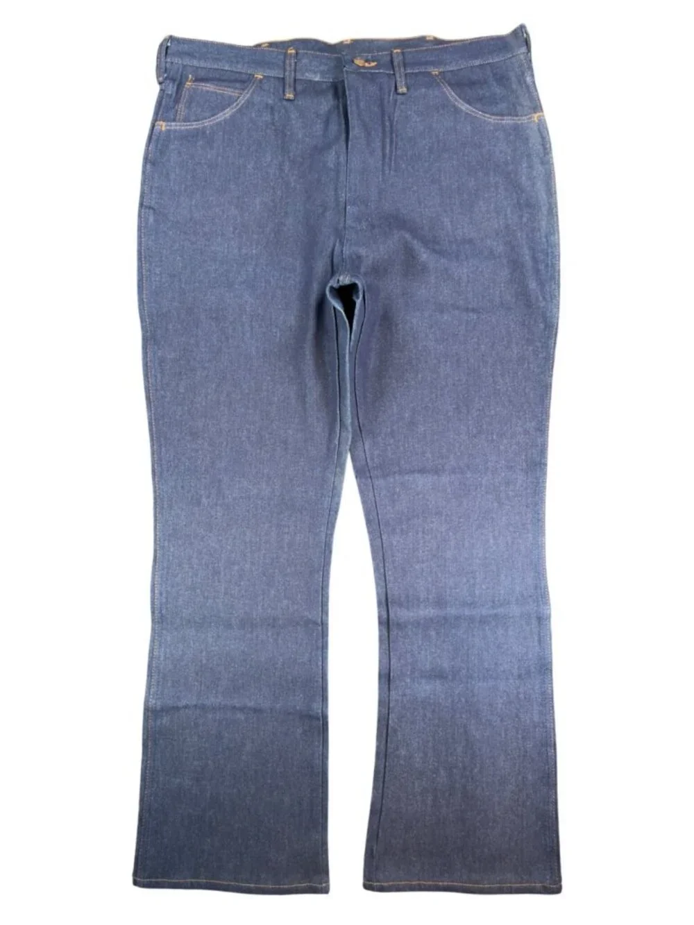 Maverick Boot Jean Mens 40 Blue Cotton Western Vintage Made in USA Deadstock